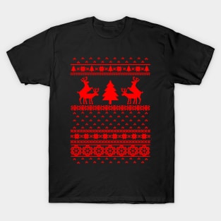 funny deer ugly christmas T-Shirt